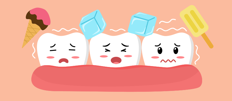 Cartoon teeth uncomfortable when old items touch them